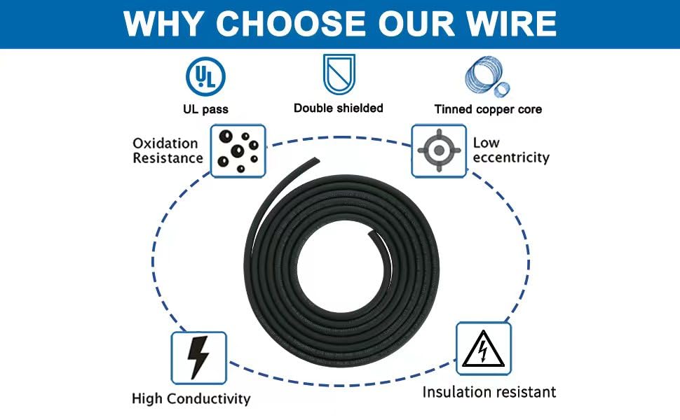Miniatura 3 de Cable blindado CNC de alambre blindado de 4 núcleos 20AWG 204 (30 pies), núcleo de cobre estañado UL2464, cable de altavoz de calibre 20 para
