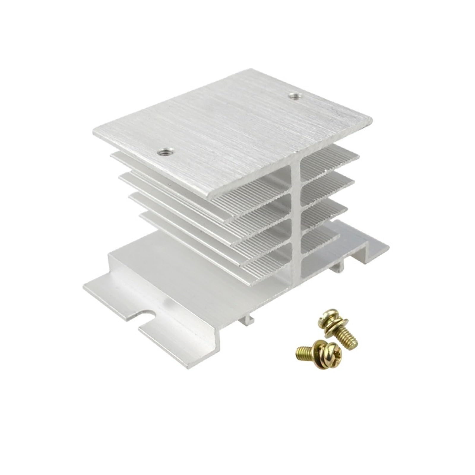 1 Uds disipador de calor for relé de estado sólido SSR monofásico, 80mm x 50mm x 50mm + 2 tornillos de montaje(White)