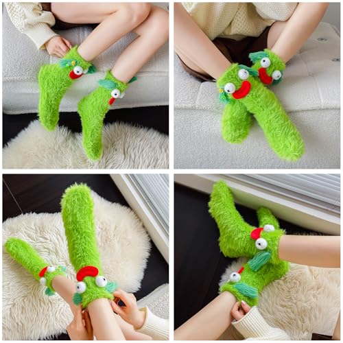 Image of TFTSR Crazy Funny Fuzzy Silly Socks for Kids Women,Girls Fluffy Slipper Novelty Fun Socks,Boy Men Cute Cozy Soft Animal Socks