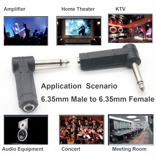 Adaptadores de ángulo recto 6.35 mm TS para guitarra, pack x2 miniatura 3