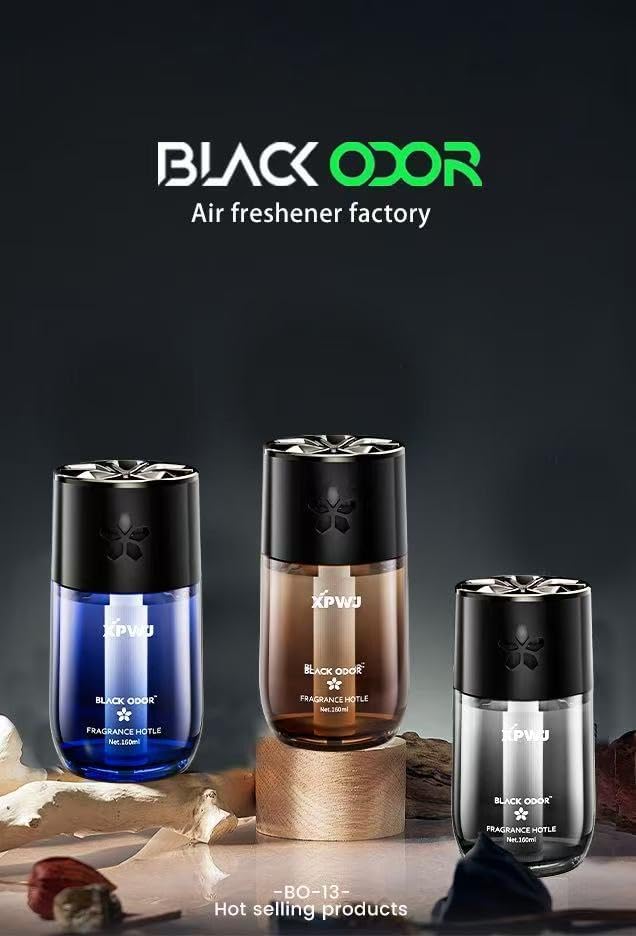 Image of BKN BLACK ODOR Combo Car Glass Bottle & Gel Air Freshener Perfume | Effective Odor Eliminator & double-sided Tape | Car Interior Fragrance Deodoriser (Pack of 2, BO-13 & BO-01)