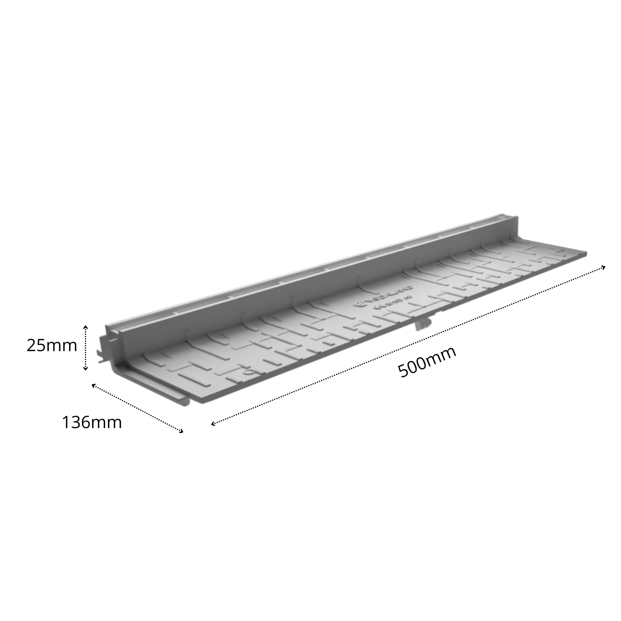 VODALAND - Canal de Drenaje con Rejilla Oculta Ranurada de plastico Color Gris - Pack de 5 Metros para terraza y Piscina, Aguas Pluviales y Desagüe | Solución Elegante y Funcional para Exteriores