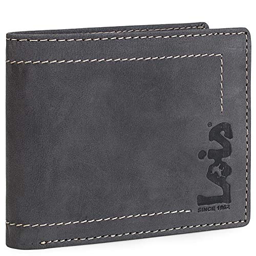 Preisvergleich Produktbild Lois - Herrenbörse aus Leder. RFID-System. Echte Lederbörse. Brieftaschenkarten Tickets. Geschenkkarton. Sehr vollständig. Klassischer Retro-Stil. Komfortabel. 201512, Color Schwarz