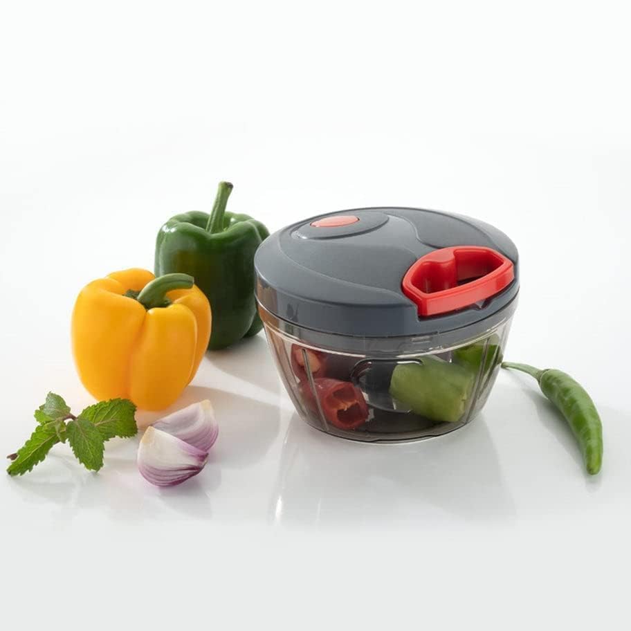 Manual Vegetable Chopper with Pull String, Clear Bowl | Pull Cord Mechanism, Multi-Blade Cutter, No Electricity Needed, Easy to Clean, Compact Design-picture-17