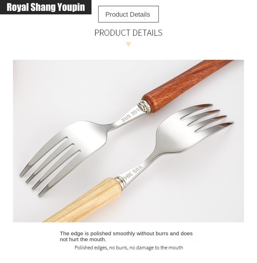 Manico in Pero Cucina Acciaio Inossidabile Posate Stoviglie Posate Coltelli Forchette Cucchiai Set Coltello Da Bistecca Cucchiaio Da Dessert (Palissandro,20 pezzi)
