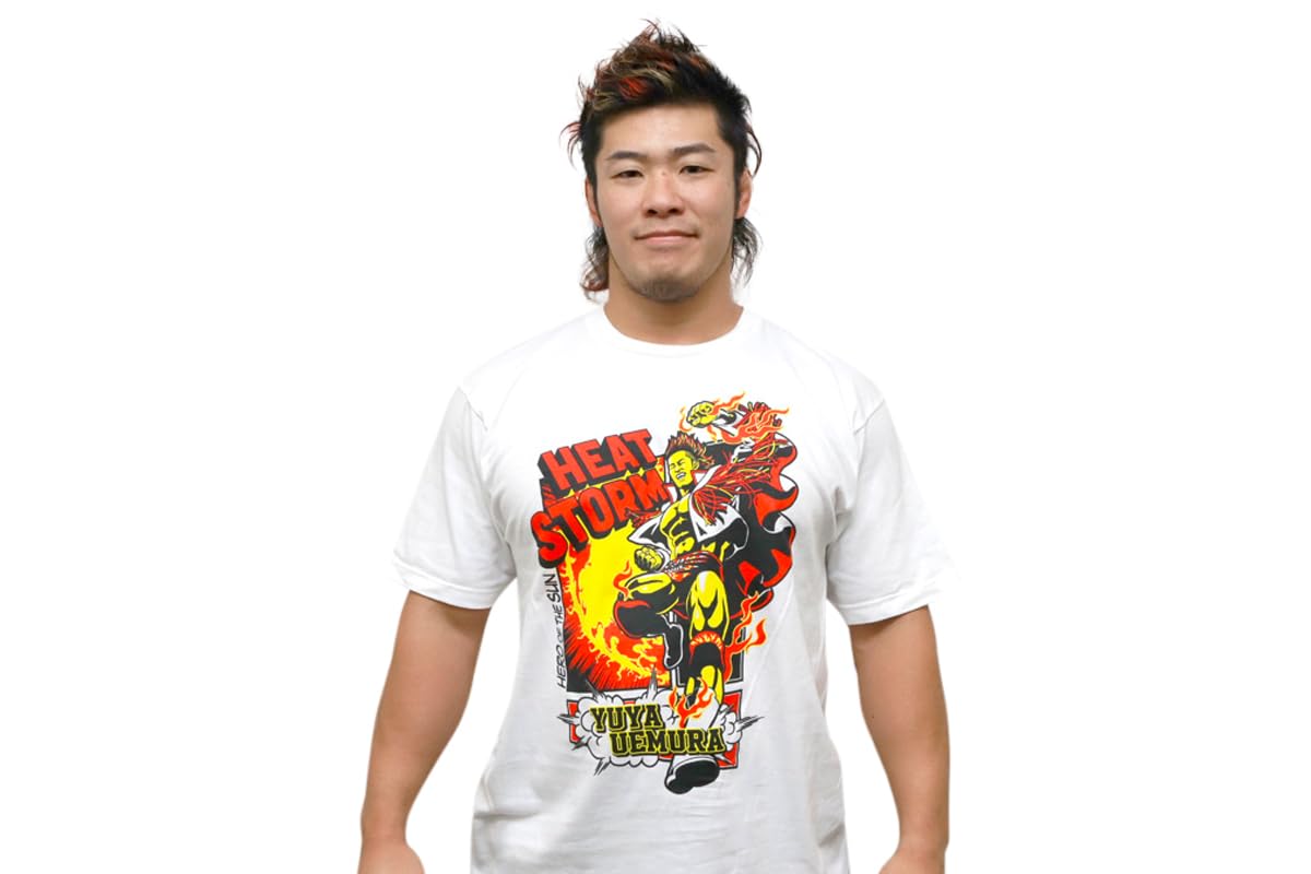Amazon.co.jp: 新日本プロレスリング 上村優也 HEAT STORM イラストT 