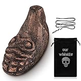 Aztec Death Whistle Scream Silbato Azteca with Gift Bag Necklace Cord Loudest up to 125+ Decibels Authentic Human Sounding Aztec War Whistle for Horror Novelty Gift Party Supplies(Skull)