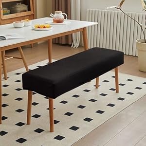 Genina stretch dining bench covers waterproof stretch jacquard bench seat protector cover rectangular bench cover for bedrooms living rooms kitchens removable washable  urban country home decor