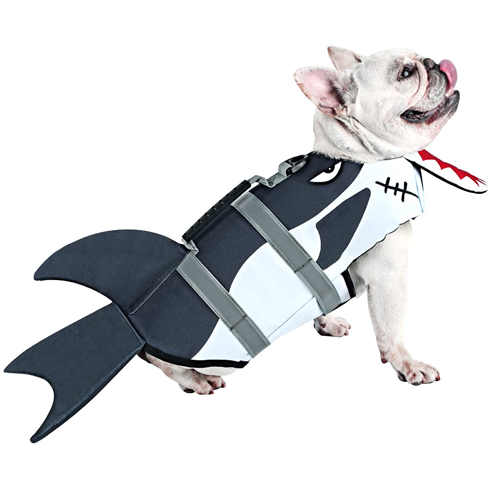 Dog Life Jacket Ripstop Pet Safety Floatation Vest Adjustable Dog Life Preserver Reflective Durable Rescue Handle Pet Lifesaver for Small Medium Large