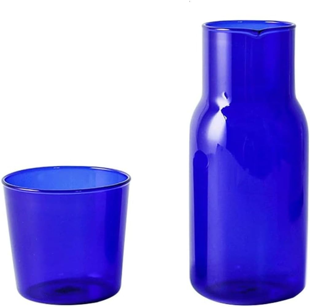 Amazon.co.jp: ガラスの水差しとガラスのコップのセット、冷温水用の小