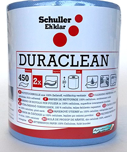 Schuller Eh'klar DURACLEAN Putztuchrolle 20 x 34 cm, 2-lagig 100% vollflächig verklebter Zellstoff Putztuchrolle 450 Blatt