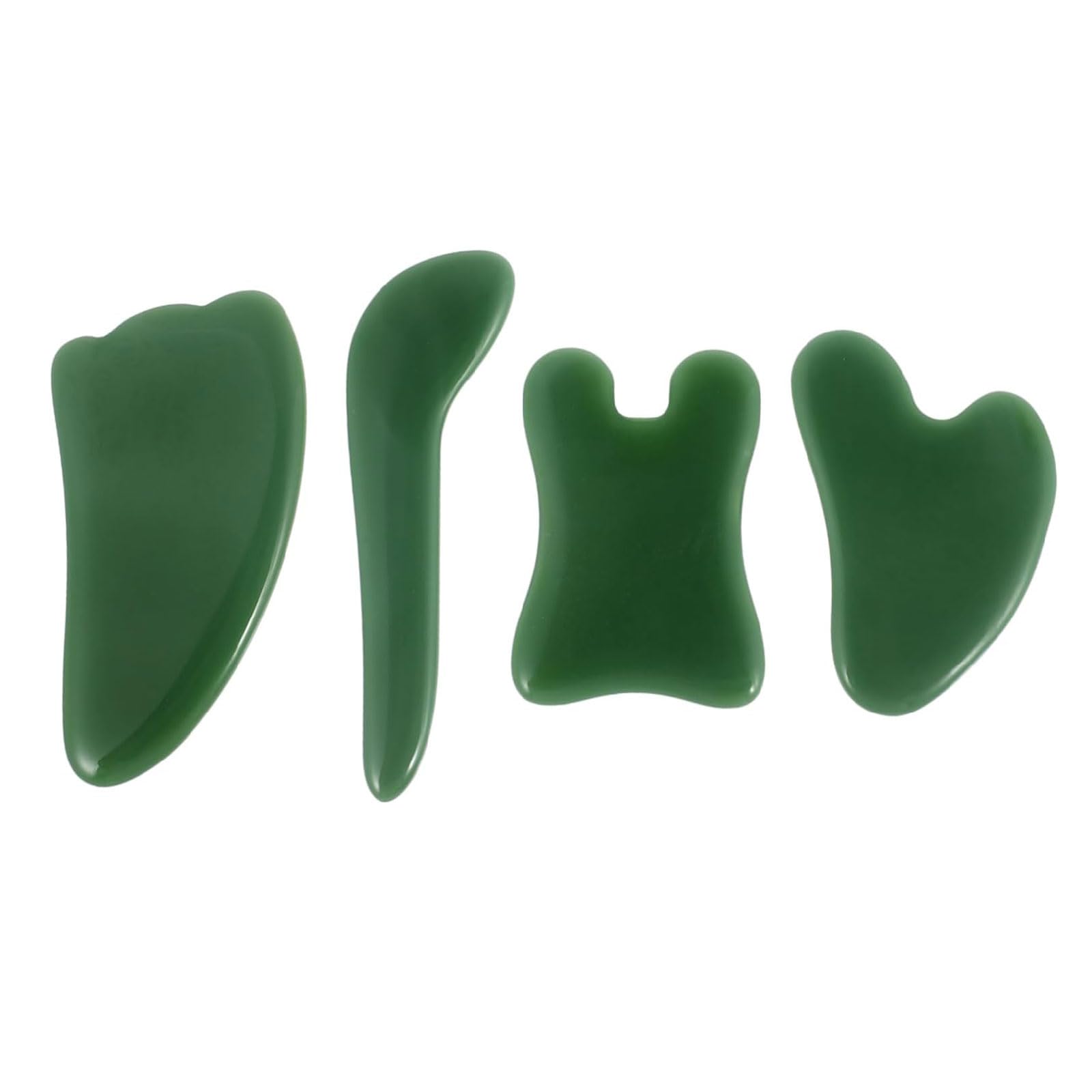 esmen Piedras de Masaje 4 Piezas de Tabla de raspado de Jade, Tabla de raspado de elevación Facial, Placa de raspado para Cara, Ojos, Cuello, Alivia líneas Finas y Arrugas guasha Facia