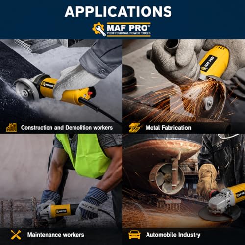 Image of MAF PRO Angle Grinder 850W 100mm Electric Angle Grinding Machine with High Speed Motor | Portable Metal Cutter & Grinding Tool for Cutting, Polishing & DIY Applications