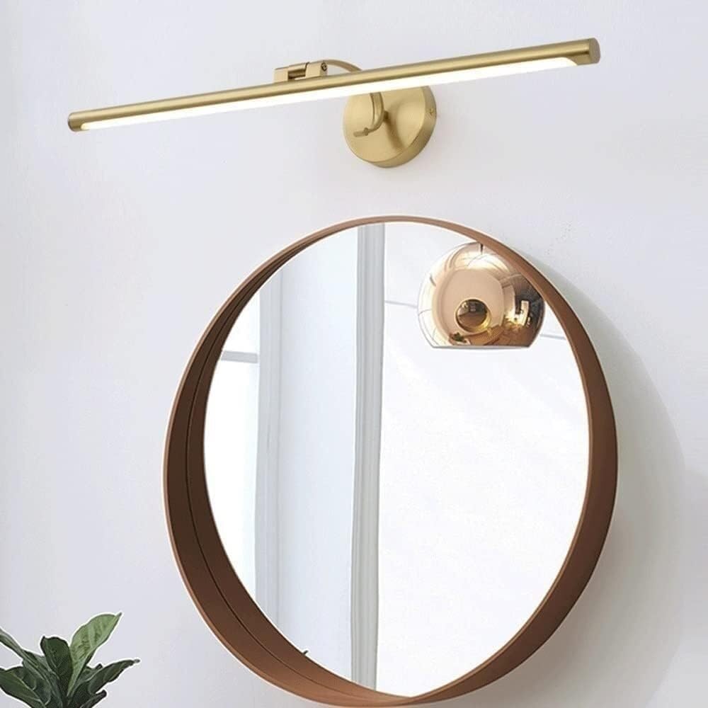 XBTGS Luci da parete a LED in ottone, moderne e resistenti, luci per specchio da bagno, luci lunghe in metallo per toeletta, corridoio, scale, specchio,