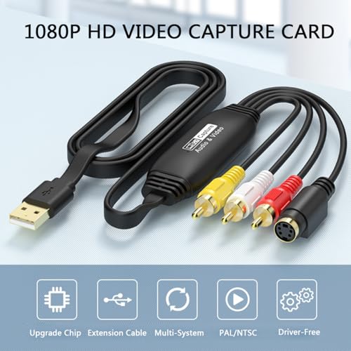 Salve sus cintas antiguas con el convertidor VHS a digital RCA a USB 2
