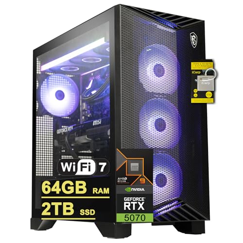 Image of msi Aegis ZS2 Gaming Desktop AMD 12-core Zen 5 Ryzen 9 9900X (>i9-14900HX) 64GB RAM 2TB SSD GeForce RTX 5070 DLSS 4 (Up to 988 AI Tops) 360mm Liquid Cooler 750W 80+ Gold PSU Support HDD Win11