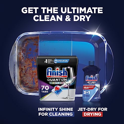 Set: Finish Quantum Shine 70 Count Dishwasher Detergent Powerball Our Best Ever Clean & Shine Dishwashing Tablets - Dish Tabs & Finish In-Wash Dishwasher Cleaner Clean Hidden Grease & Grime 3 Count - image 6