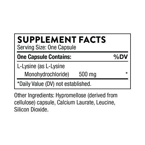 Thorne SA516-R Lysine - Essential Amino Acid For Skin Health, Energy Production, And Immune Function - 500 Mg - 60 Capsules thumb #1
