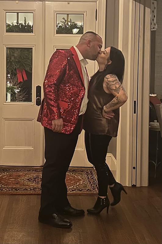 Mens Shiny Sequins Suit Jacket Blazer Holiday Party Dress Tuxedo Outfits for Weddings Prom Party JJK0213