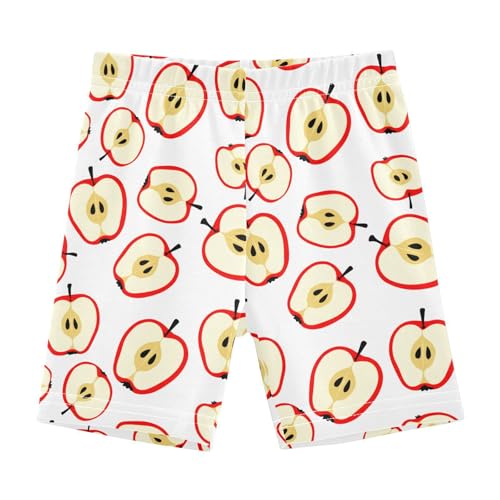 Fruit White Girls Bike Shorts Toddler Soft Cotton Cartwheel Under Dress Dance Shorts