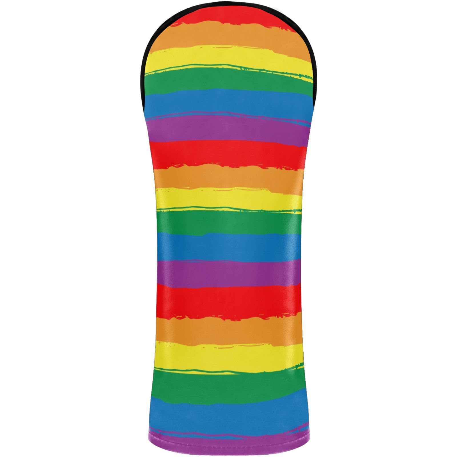 Golf Club Head Cover Headcover with Interchangeable No. Tags for Woods and Driver Fairway Hybrid Rainbow Pride Flag LGBT Pride Month Parade LGBTQ Community