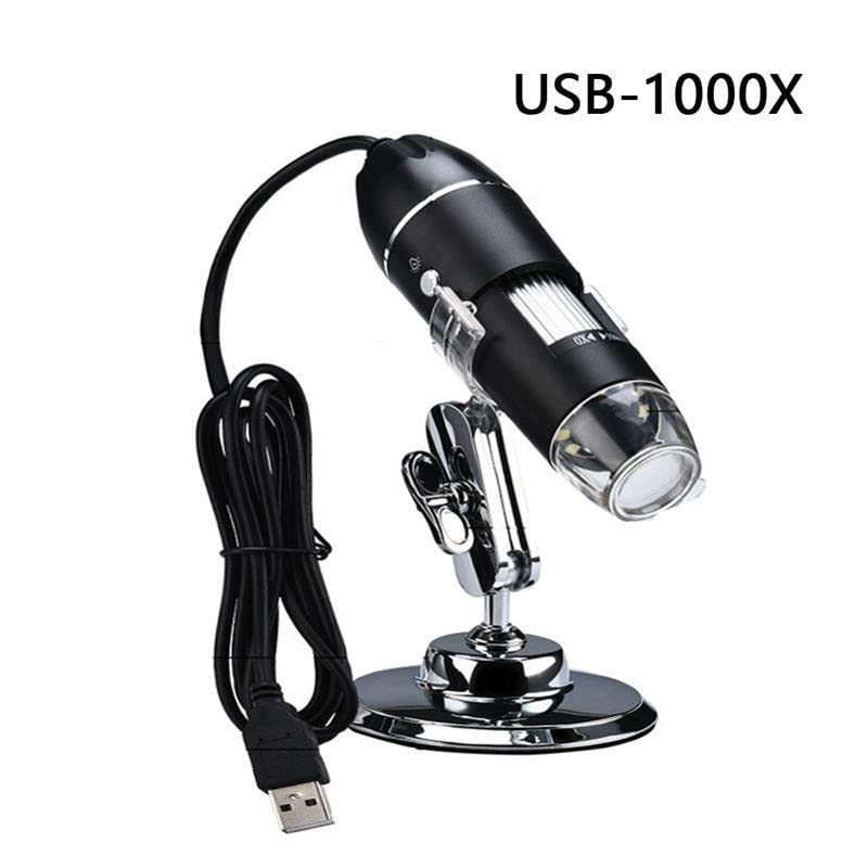 Microscope Adjustable 1600X LED Digital Microscope Camera USB/Type-C/Micro Zoom Magnifier(USB 1000X)