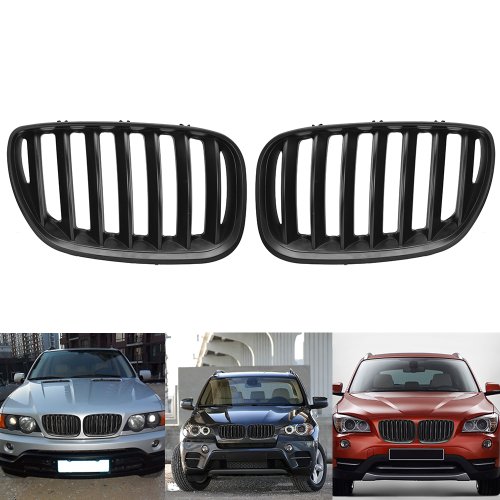Astra Depot Glossy Black Front Grill Grilles Kidney Grill Replacement For BMW X5 E53 2004-2006 Sport Style