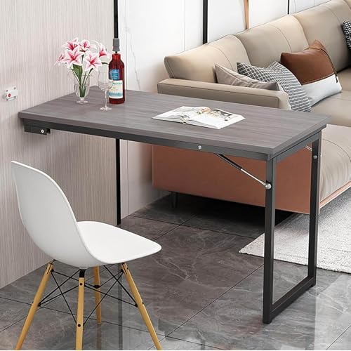 Mesa de cocina plegable – Mesa de comedor y corte montada en la pared que ahorra espacio para pequeños diseño moderno, fácil de instalar y multifuncional para el hogar