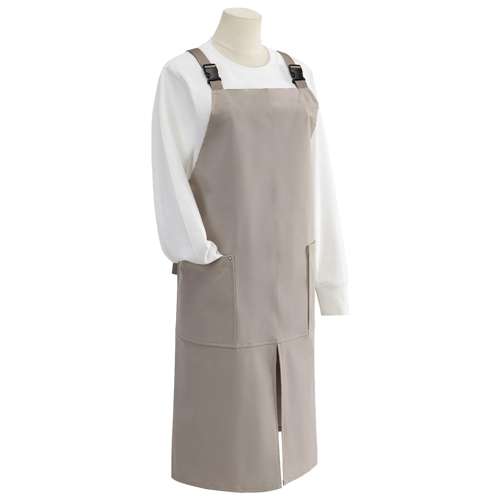 Buxuaaaa Canvas Utility Apron for Kitchen and Dining Staff with Spacious Front Pockets for Storage Waterproof Canvas Apron