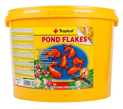 POND FLAKES 11L / 1,6kg - fiocchi multi-ingrediente per l'alimentazione quotidiana di giovani pesci di grandi specie ornamentali da laghetto, pesci rossi, koi, pinnipedi, ecc.