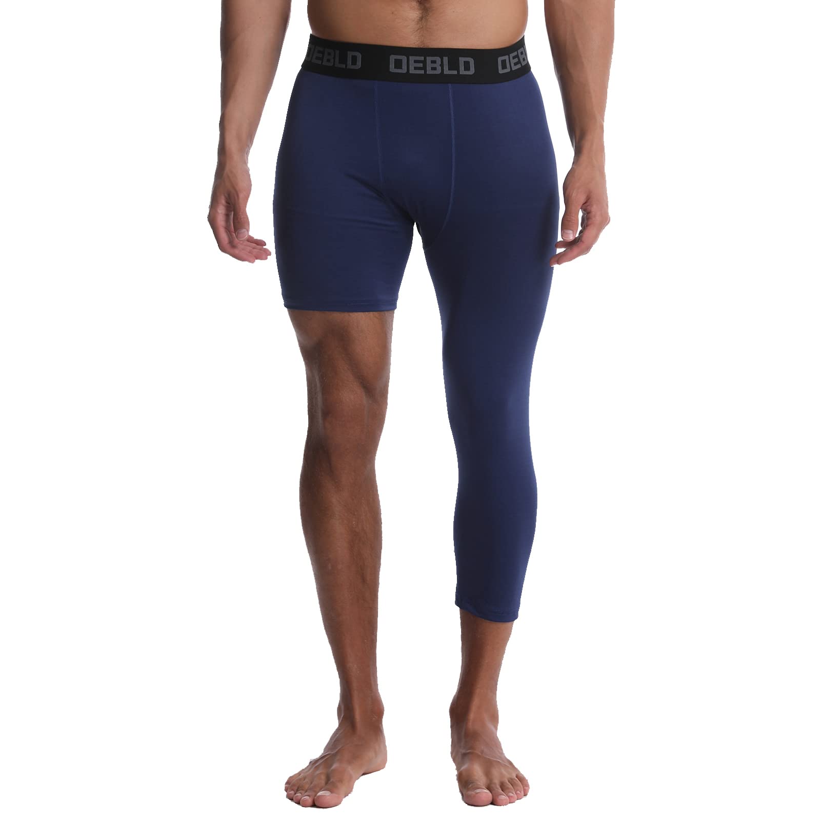 OEBLD Single Leg 3/4 Compression Tights, Unisex Sports Compression Pants, One Leg Basketball Leg Sleeves