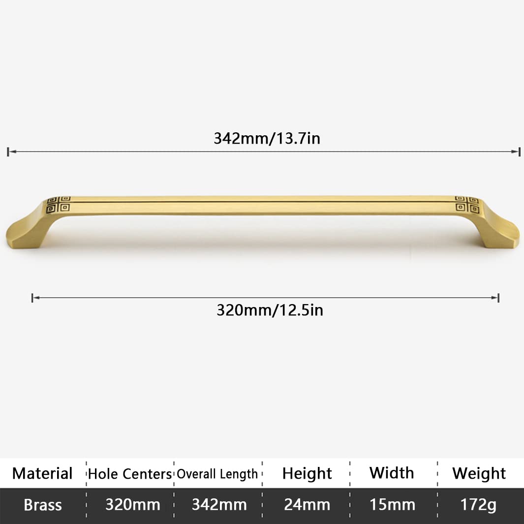 Tiradores de puertas, pomos de puertas de cocina, tiradores dorados for armarios, pomos de latón for cajones, 5 tamaños, 96 mm a 320 mm, paquete de 2 for muebles de armario de cocina (128 mm) ( Size :