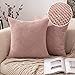 MIULEE 2 Piezas Funda de Cojines Funda de Almohada de Corduroy a Rayas Suave y Cómodo Poliéster Decoración Modernas para Sofá Cama Sillas Dormitorio Habitacion Salón Oficina 40x40 Rosa