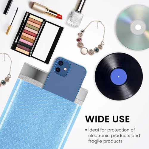 Image of Fuxury Bubble Mailer 6x10 inch 600 Pack Light Blue,Self-Seal Adhesive Packaging Bags, Waterproof Poly Bubble Mailers Bulk, Mailing Evenploves Packaging For Jewelry, Cards, Makeup, CD, Small Business #0
