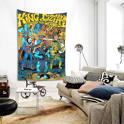 Desirejcuevas King Gizzard And Lizard Wizard Tapestry Wall Hanging Bedding Tapestry 3D Printed Art Tapestrys Home Decor Size: 60 Inchx40 Inch thumb #1