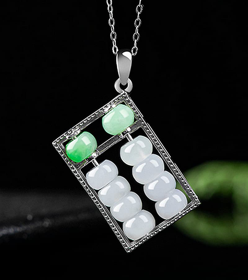 Collier pour femmes en jade naturel authentique, idée cadeau pendentif boulier