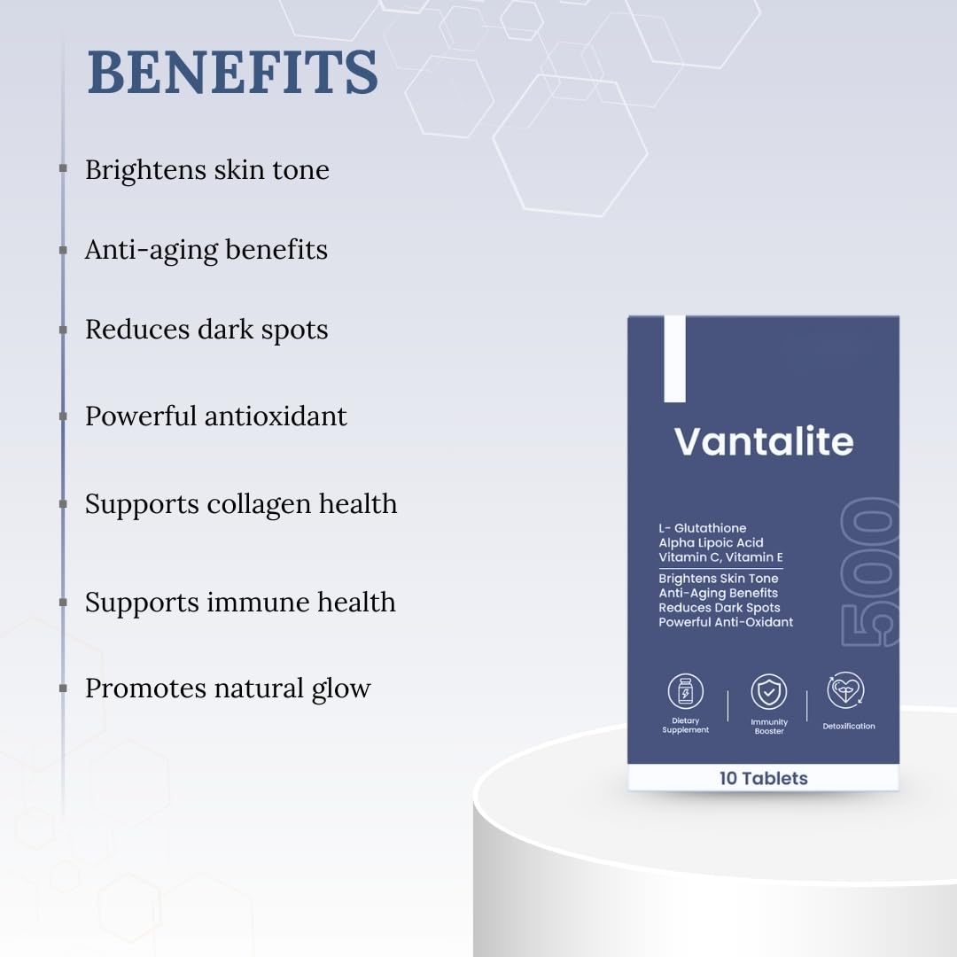 glutathione supplement benefits for glowing skin Skinaa Vantalite L-Glutathione Tablets with Vitamin C and E 15 Glutathione Benefits: How to