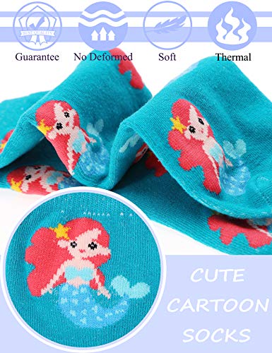 Image of Anlisim Girls Socks Cute Animal Pattern Cartoon Novelty Fashion Soft Cotton Socks 6 Pairs