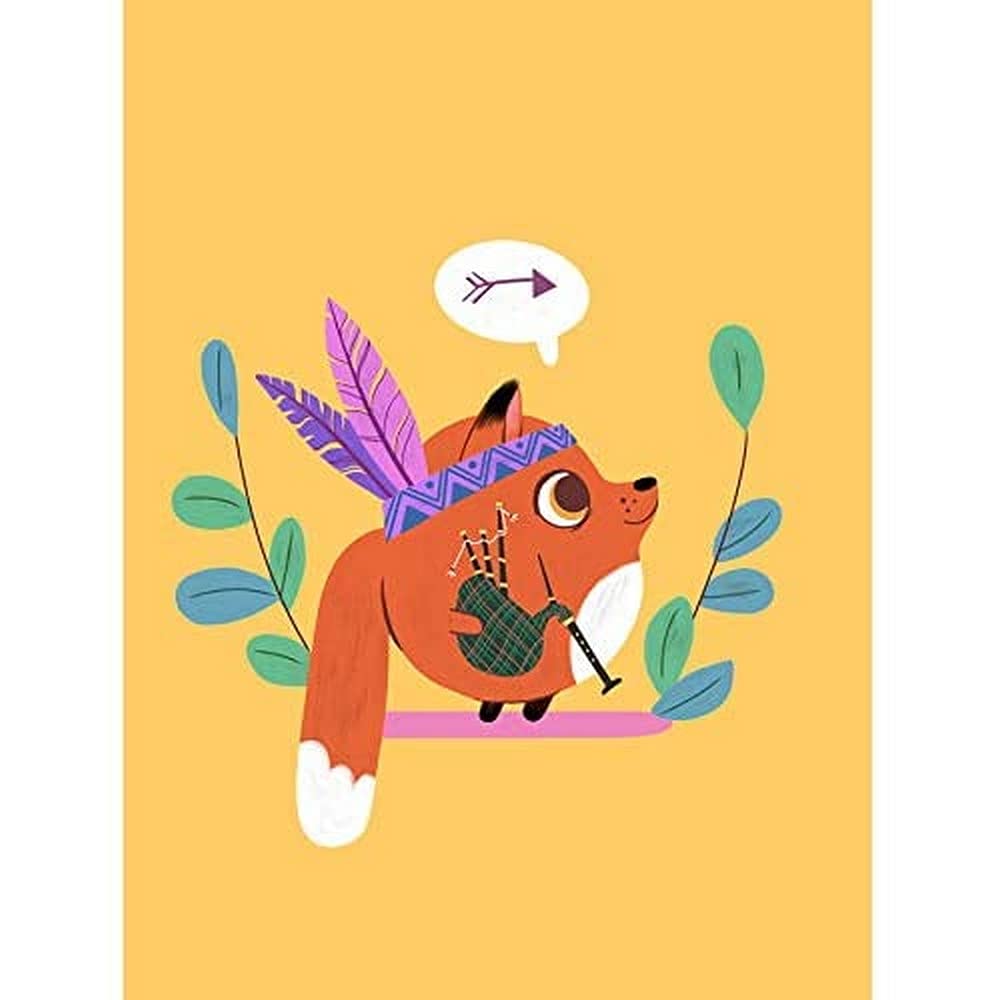 Wee Blue Coo Fox Bagpipes Native Unframed Art Print Poster Wall Decor 12x16 inch