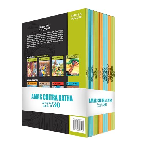 Image of Amar Chitra Katha Assorted Pack of 30 Collector's Set | Collection of Indian Mythology, History & Legends | 30 Illustrated Classic Comics | Premium ... for Kids (Amar Chitra Katha Collection)