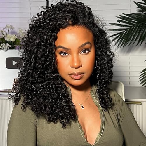 DACHIC Half Wig Human Hair Burmese Curly Wig for Women
