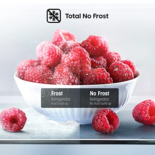 ثلاجة ببابين وفريزر علوي 488 لتر من هايسنس، لون فضي، ضمان لمدة سنة كاملة، موديل RT488N4ASU