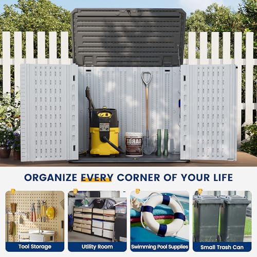 Image of UDPATIO 34 Cu.Ft Resin Storage Shed,Horizontal Outdoor Shed,White