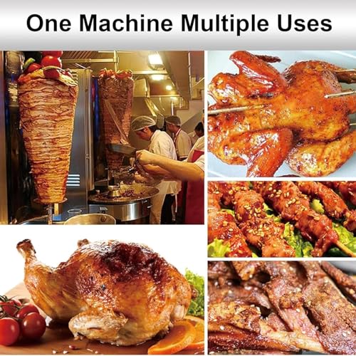 STWBHW Vertikale Rotisserie-Shawarma-Maschine, Shawarma-Grill, Shawarma-Maschine, Rotisserie-Ofen, Hähnchen-Rotisserie-Maschine, 360° drehbarer Kebab-Rotationsofen, Gyros-Rotisserie-Grill – Bild 4