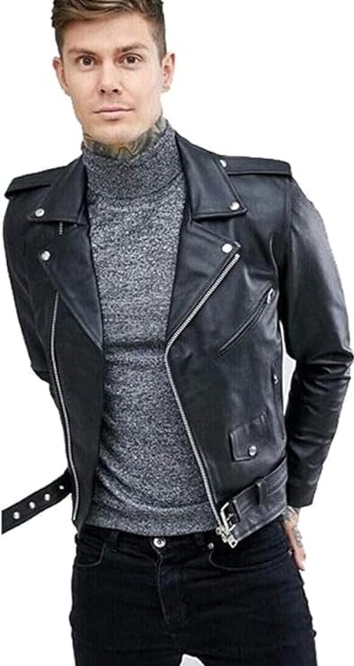 Leather jacket for men biker