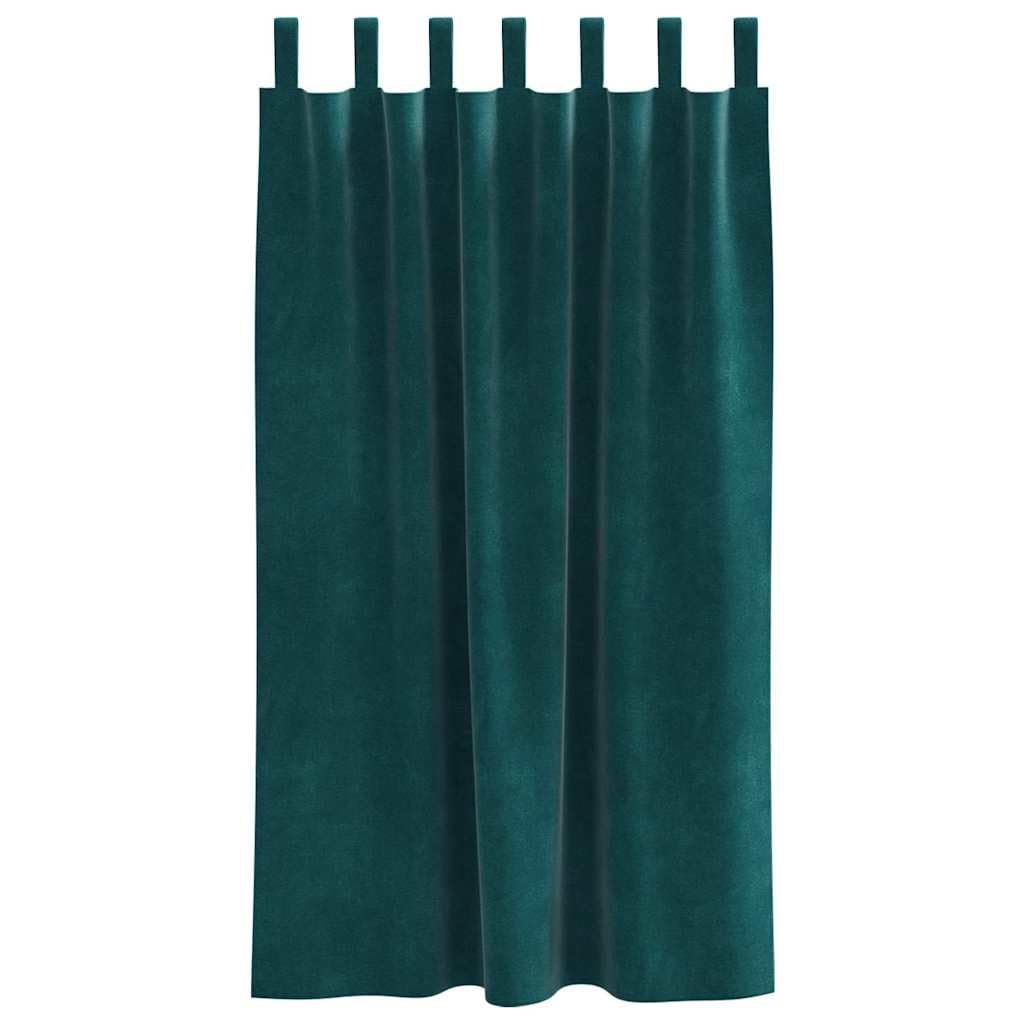 Lot de 2 Rideaux Occultants en Velours Vert Foncé, Rideau de Salon et Chambre 140 x 175 cm, Double Rideau avec Passants Intégrés pour Décoration Intérieure Chaleureuse