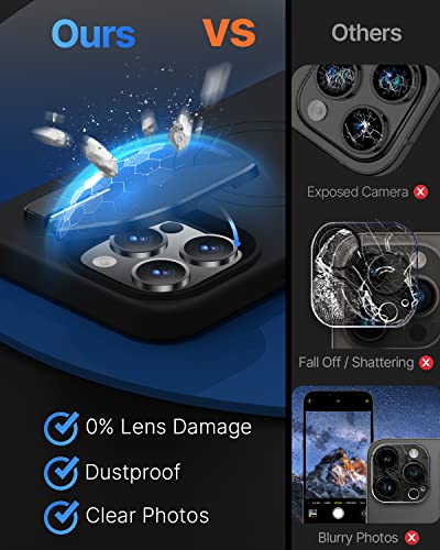 Shields Up For Iphone 14 Pro Max Case With Camera Cover [Compatible With Magsafe] Magnetic Phone Case With Built-In Stand, Liquid Silicone Shockproof Case For Iphone 14 Pro Max 6.7 Inch - Black #TOP2