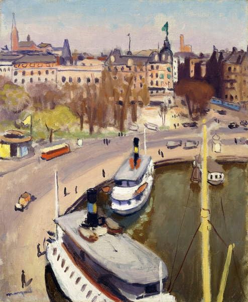 Impression d'art le port de Stockholm Albert Marquet toile haute définition