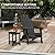 LUE BONA Folding Adirondack Chair Set of 2, Black HDPS Fire Pit Patio Chairs Weather Resistant, Modern Plastic Outdoor Chairs with Cup Holder