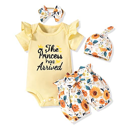 Image of Aalizzwell Newborn Baby Girls Shorts Outfit for Summer